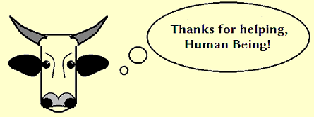 Cartoon image of a Bull saying thank you